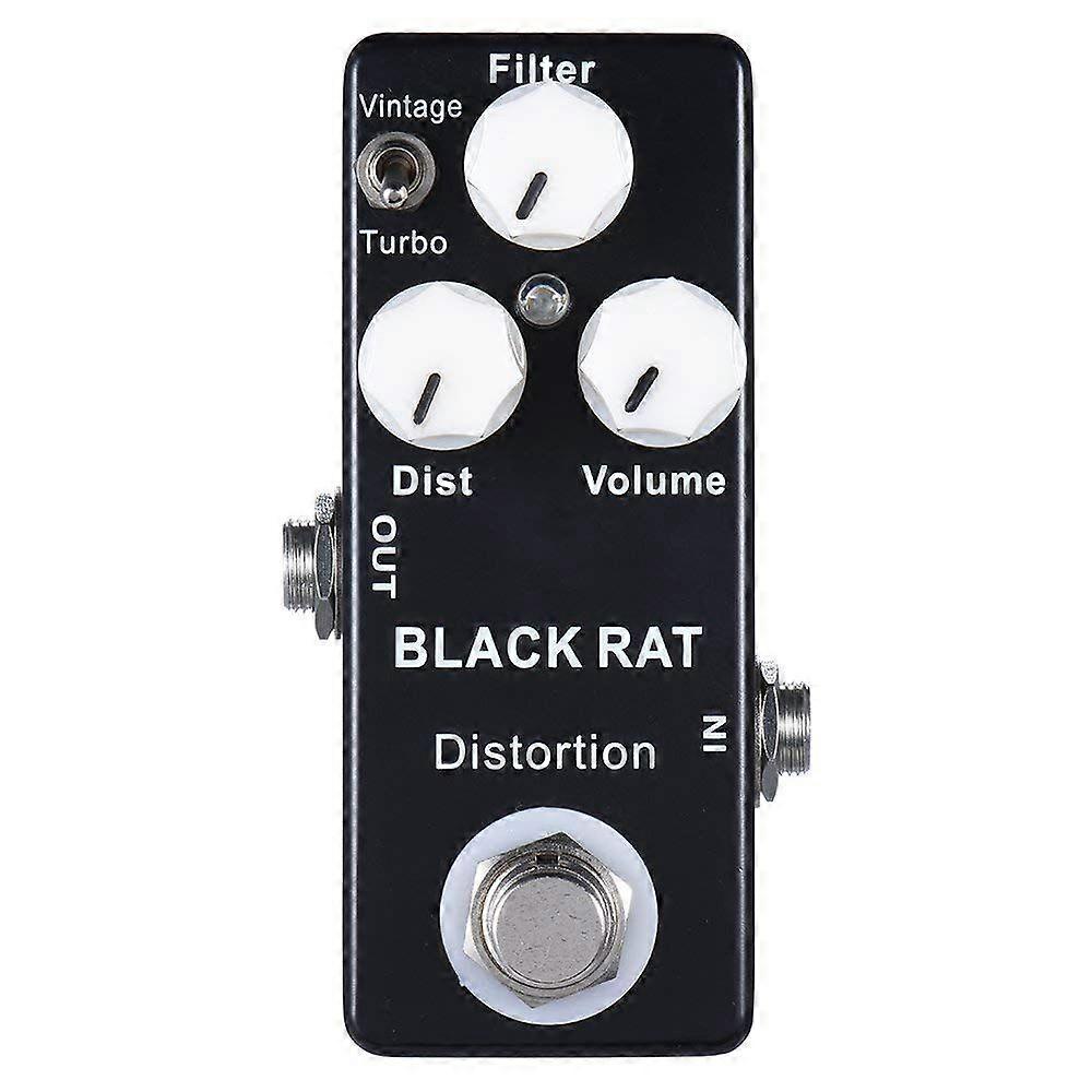 Svart RAT Distortion Mini Gitarr Effekt Pedal