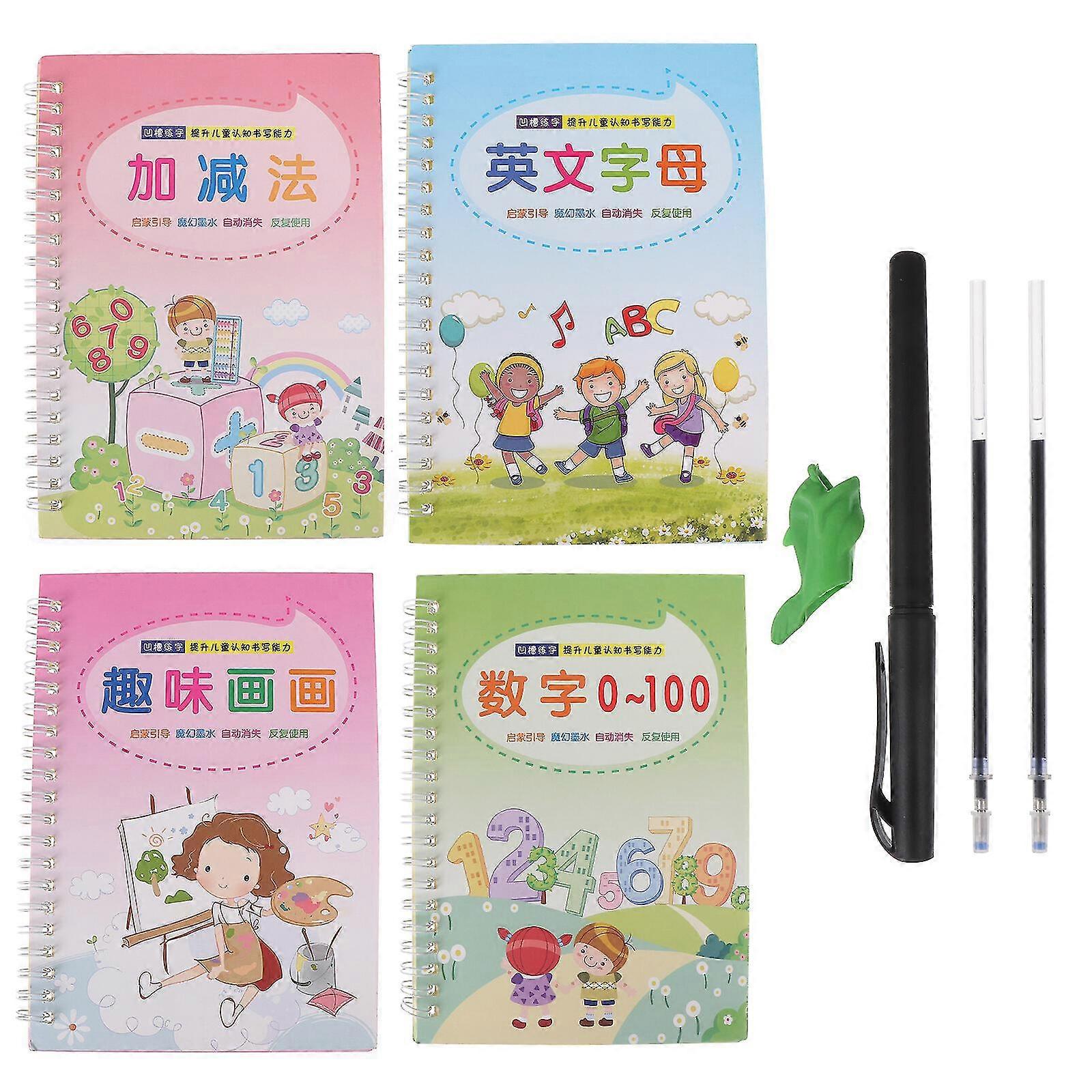 4pcs Calligraphy Practice Book Copybook Writing Book Writing Practice Tool