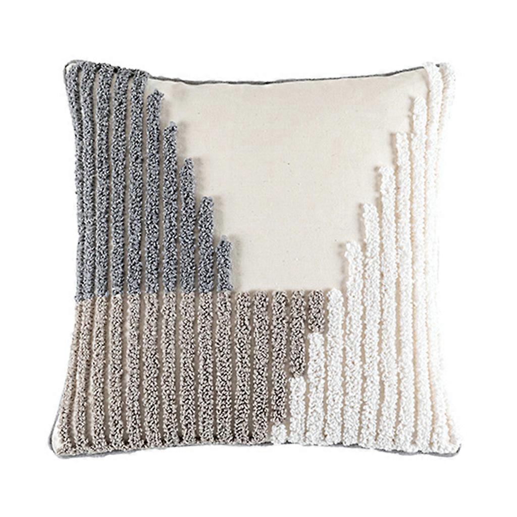 Nordic Style Modern Macrame Tufted Throw Pillow for Case Boho Chic Irregular Geometric Circle Pattern Decorative Cushion Cover for Sofa Couch Bed Car