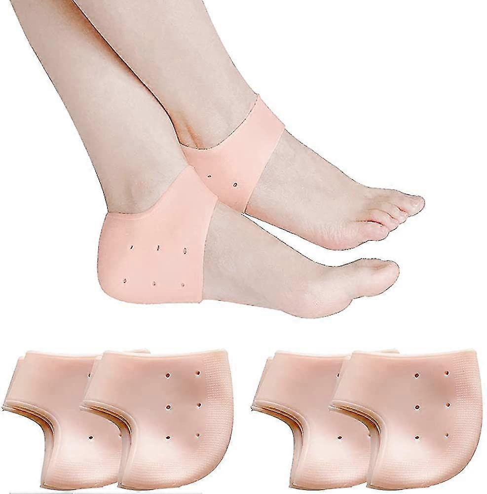 4 Pairs Silicone Gel Socks Heel Silicone Heel Protectors.heel Sleeves.heel Cups