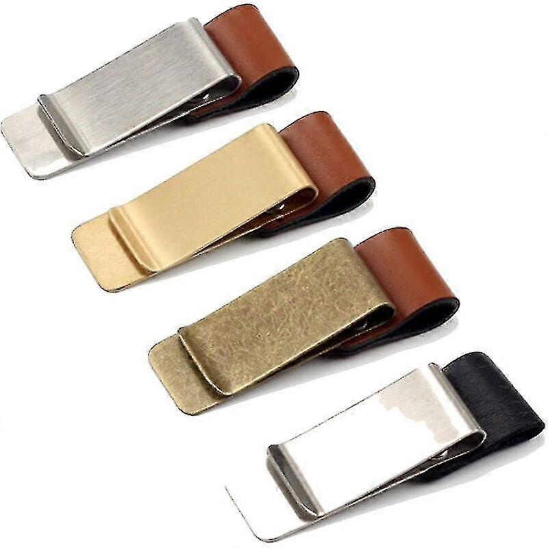 4 قطع جلد حلقة القلم مع مشبك ، حامل قلم جلدي ومشبك معدني ، مقاطع حامل قلم من الفولاذ المقاوم للصدأ ، مقاطع حامل قلم للكمبيوتر المحمول ، مكتب ، Docto