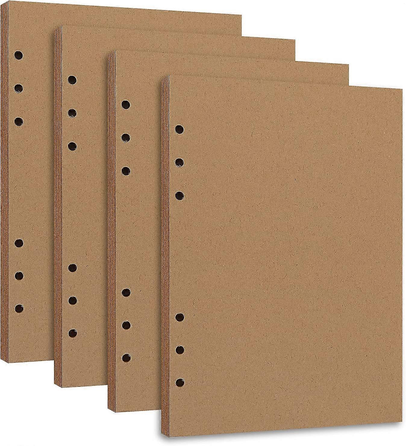 Notebook Paper Loose Leaf Kraft Paper 6 Hole Punched Lined Filler Paper A5 Index Classified Lables Dividers Paper for Refillable Journals Notebooks
