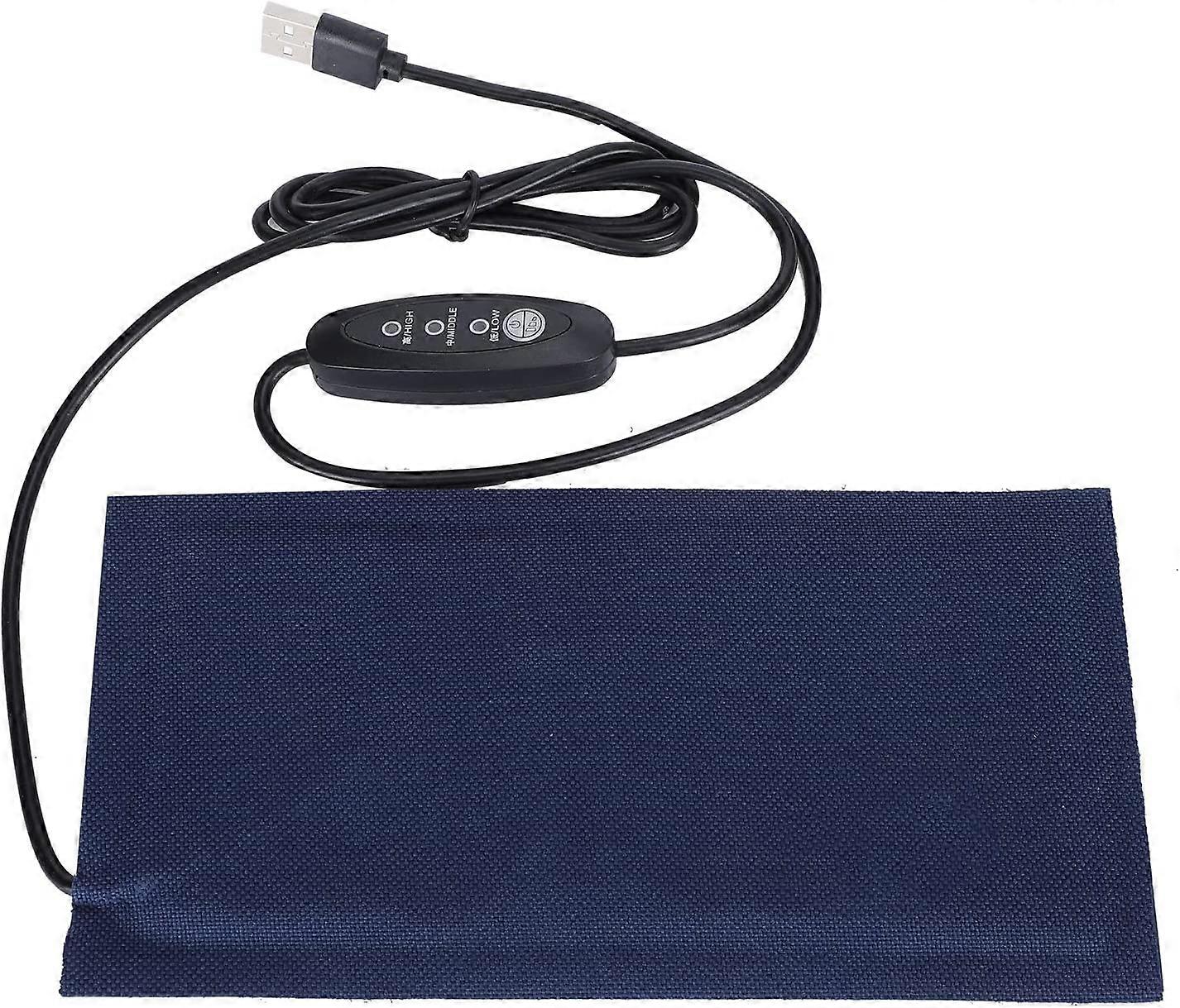 Tnfeeon Pet Heating Mat Pad Carpet Electric Heated USB Power Supply Adjustable Temperature for Soft Cosy for Puppies Kittens lizard(L)