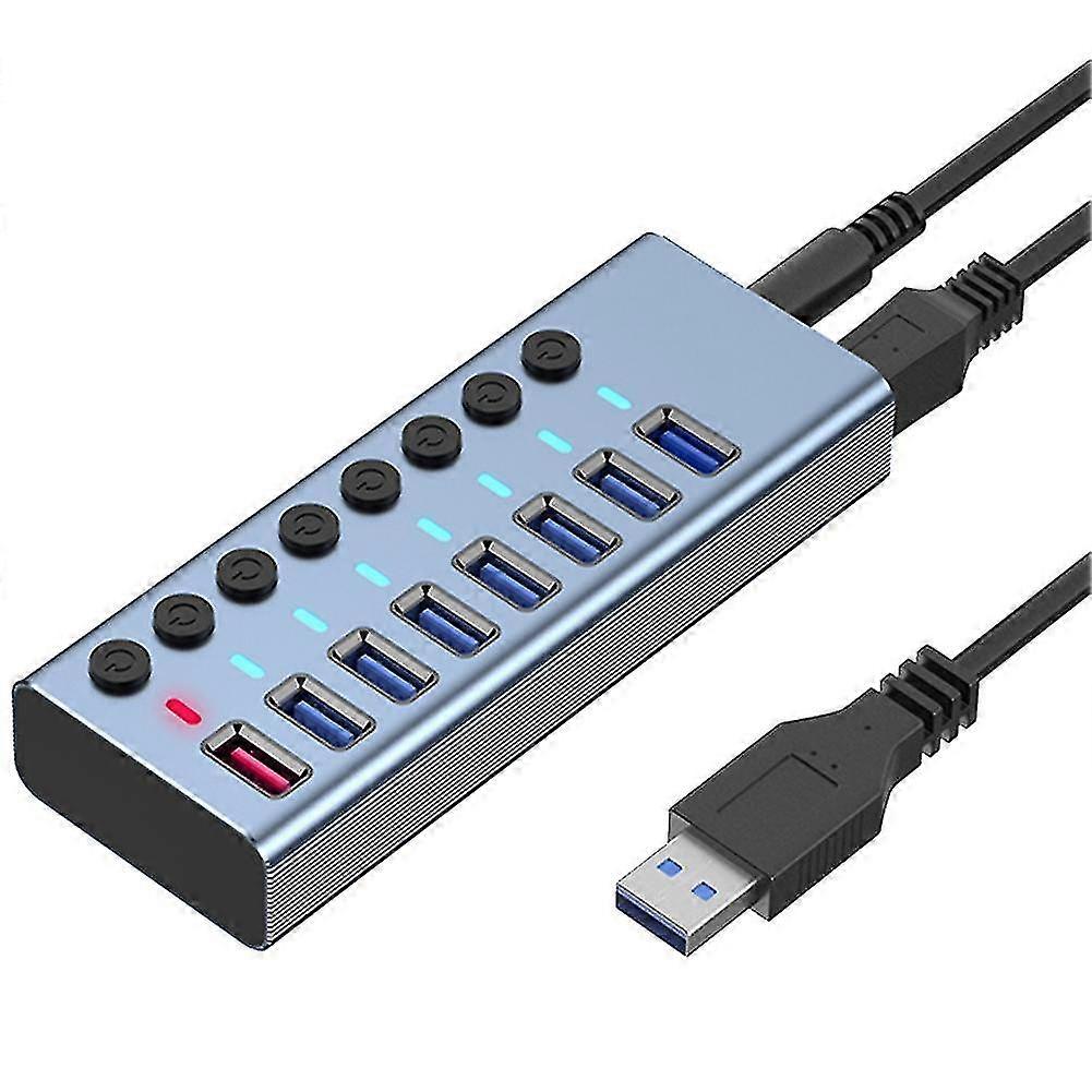 8 Ports Usb3.0 Splitter Computer Extender Usb Hub 2.4a -eu Plug