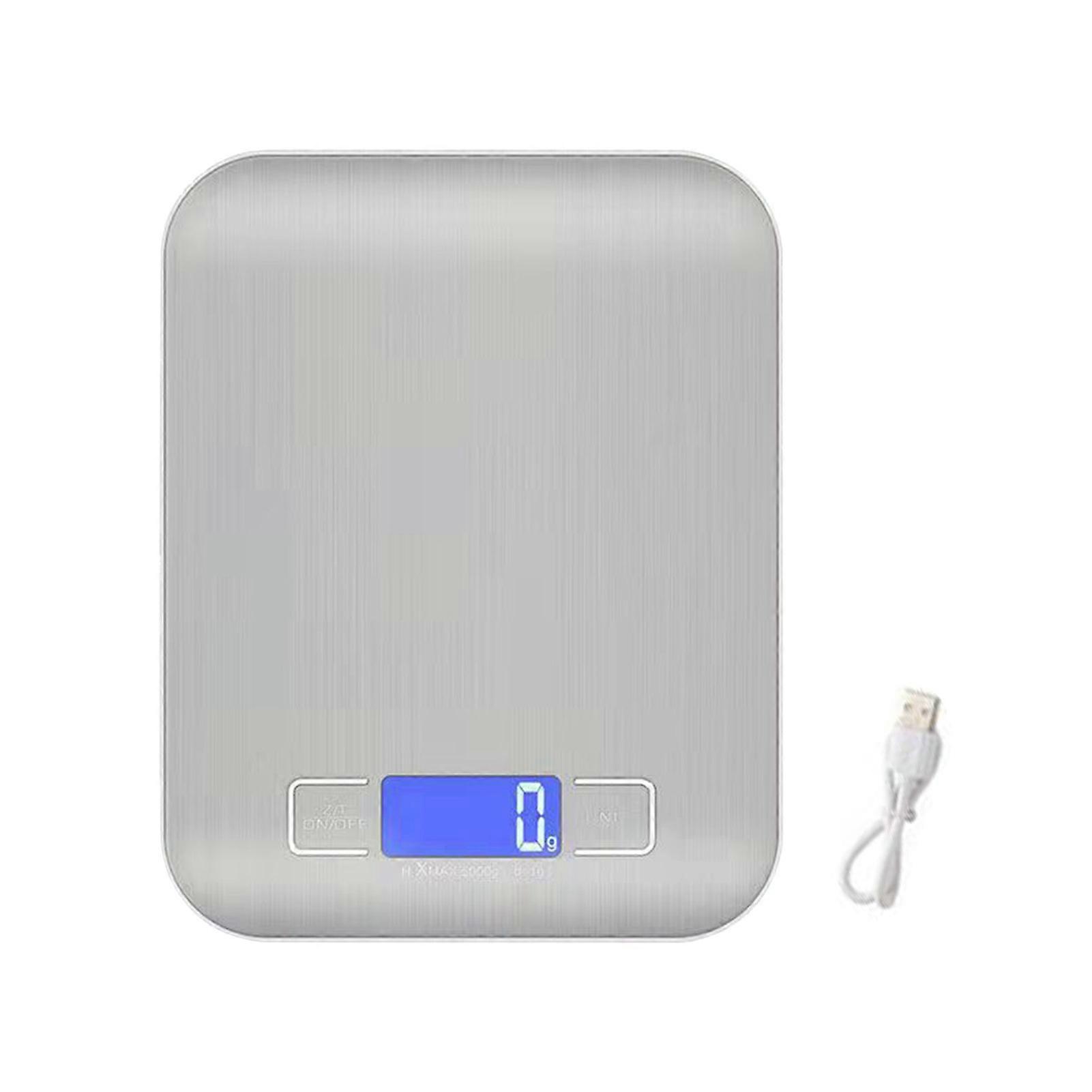 Kitchen Electronic Scale USB Charging LCD Display Digital Food Scale with Tare Function for Baking Cooking Dieting Meal Prep Home Kitchen Restaurant B