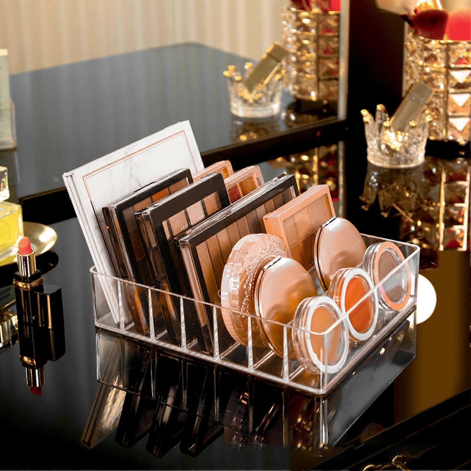 Makeup Organizer Transparent 7 Grids Visible Plastic Eye Shadow Blush Storage Case Bathroom Supplies KAESI