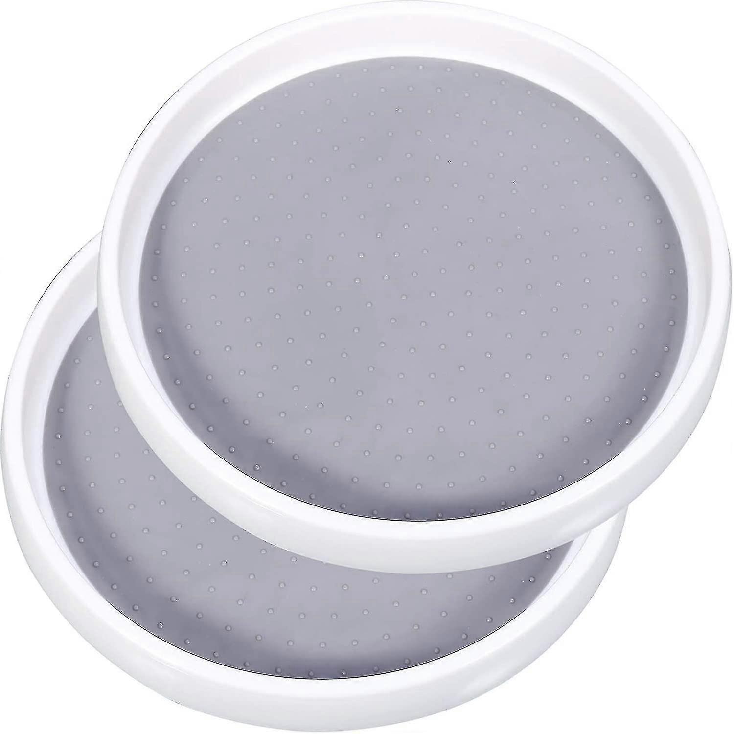 2 Pack Turntable And Kitchen Cupboard Organiser For Refrigerator Countertop