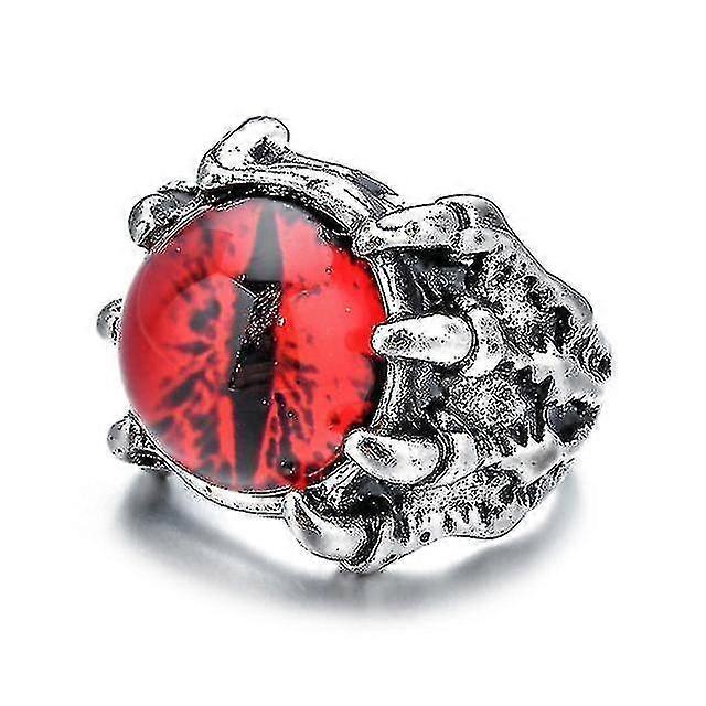 Punk Vintage Erkekler Retro Ejderha Pençesi Nazar Gözleri Yüzük Şeytan Göz Küresi Yılan Hayvan Erkek Kristal Parmak Takı Cadılar Bayramı Hediyesi