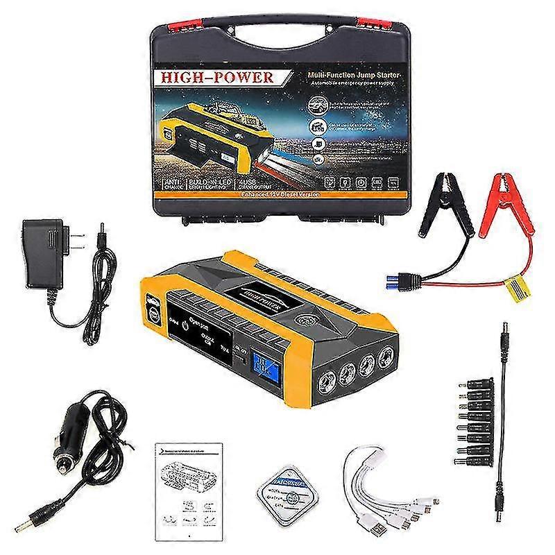 Vehicle Jump Starter Portable Charger Power Bank With Led Flash Light