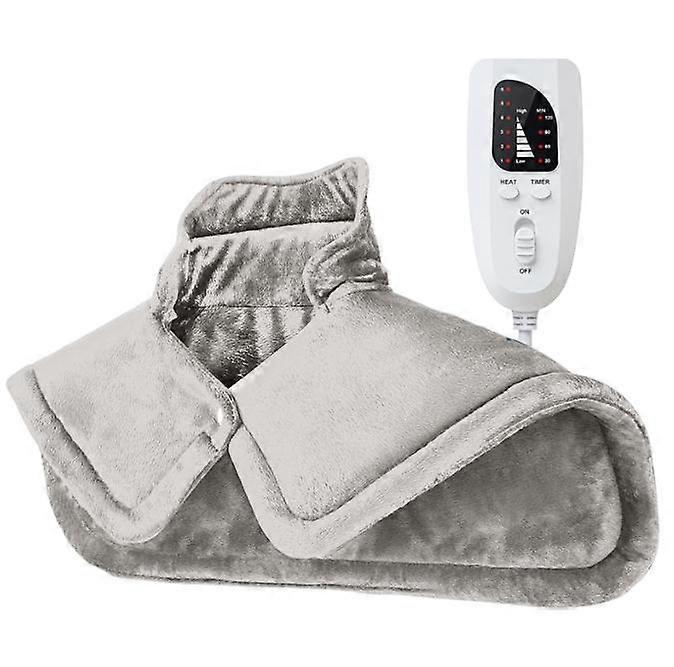 Super Soft Microfiber Weighted Neck&Shoulder Heating Pad, with Temperature&Time Settings