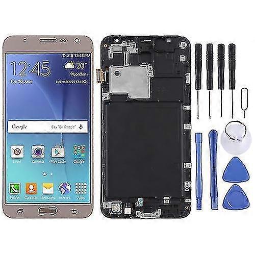 Tft Material Lcd Screen And Digitizer Complete Assembly With Frame For Galaxy J7 (2015) / J700f (gold)