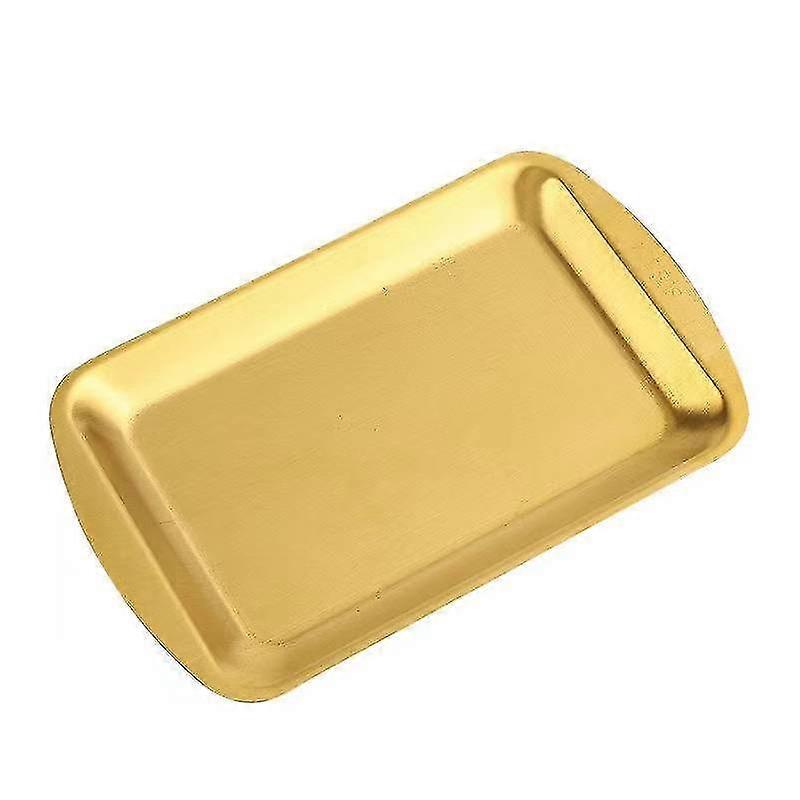 Plato de cena 304 Placa rectangular de acero inoxidable Placa de barbacoagold1pcs