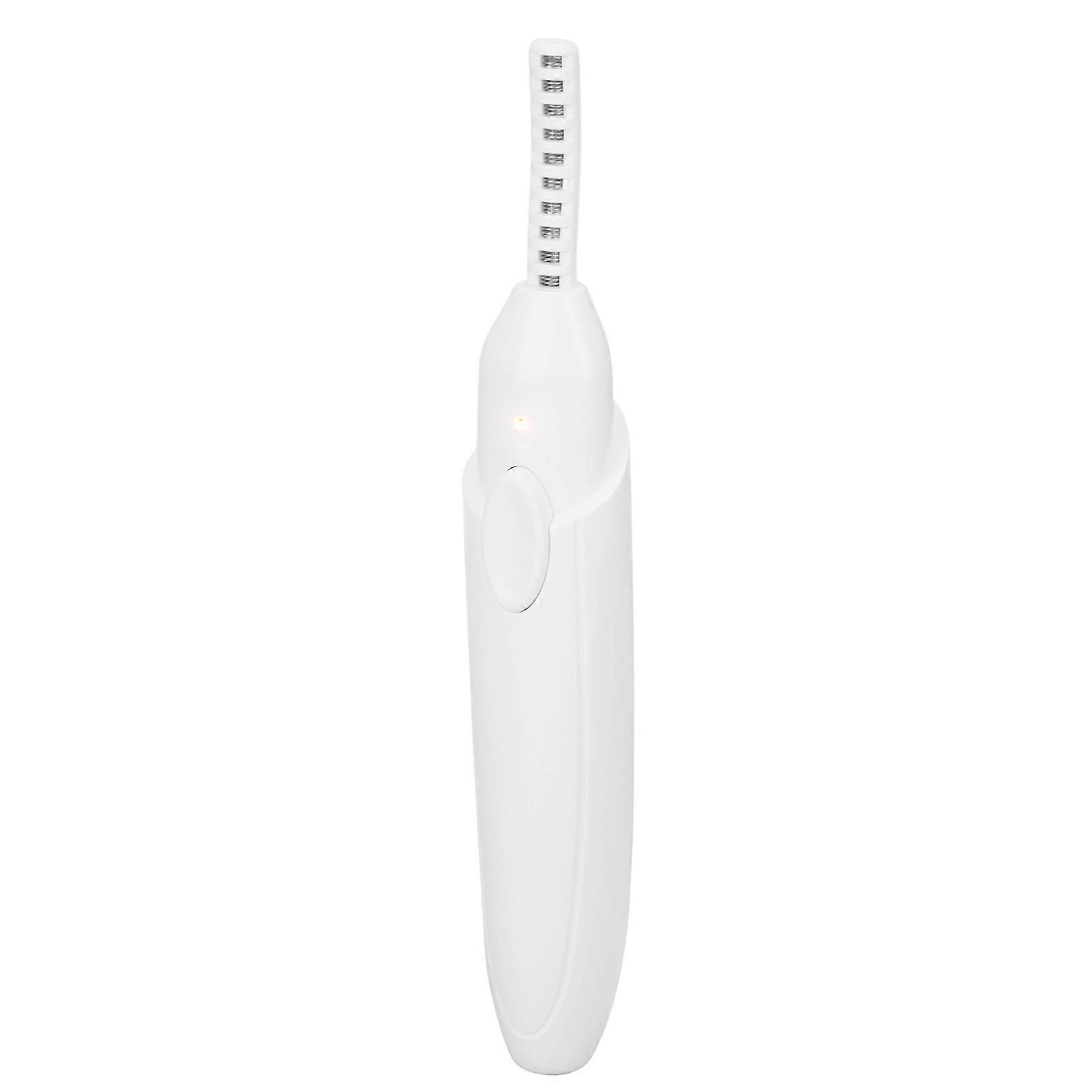 Heated Eyelash Curlers Portable Curved Structure 10s Preheating USB Charging 3 Levels Temperature White Lash Curler