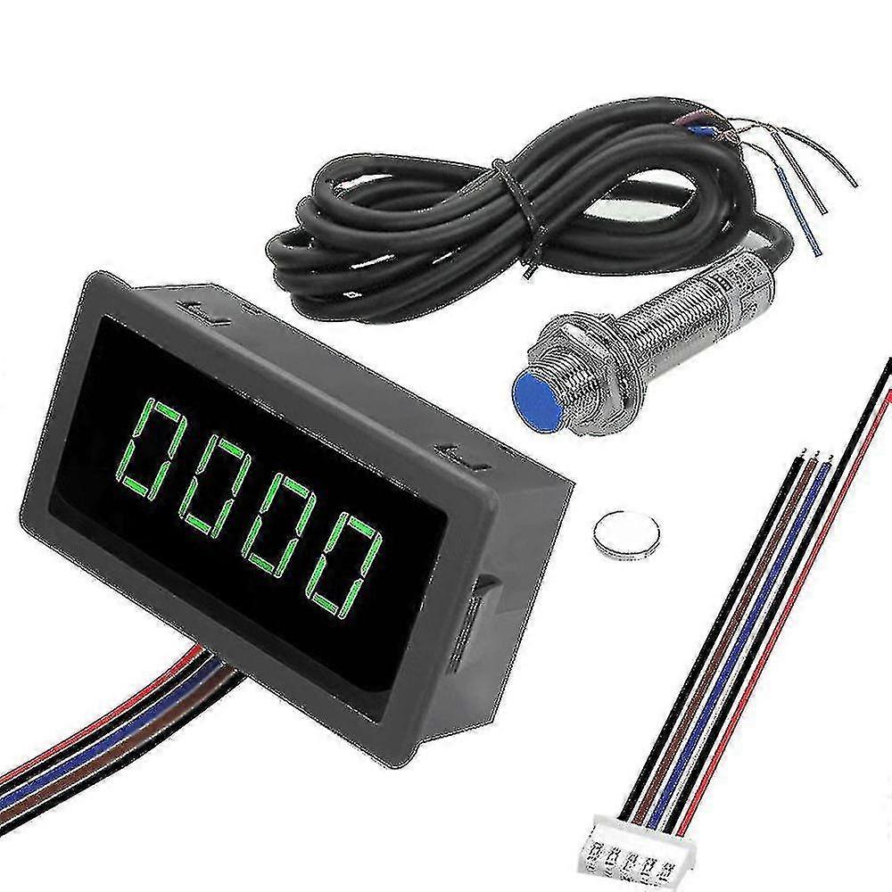 Digital Led Tachometer Rpm Speed Meter+hall Proximity Switch Sensor Npn