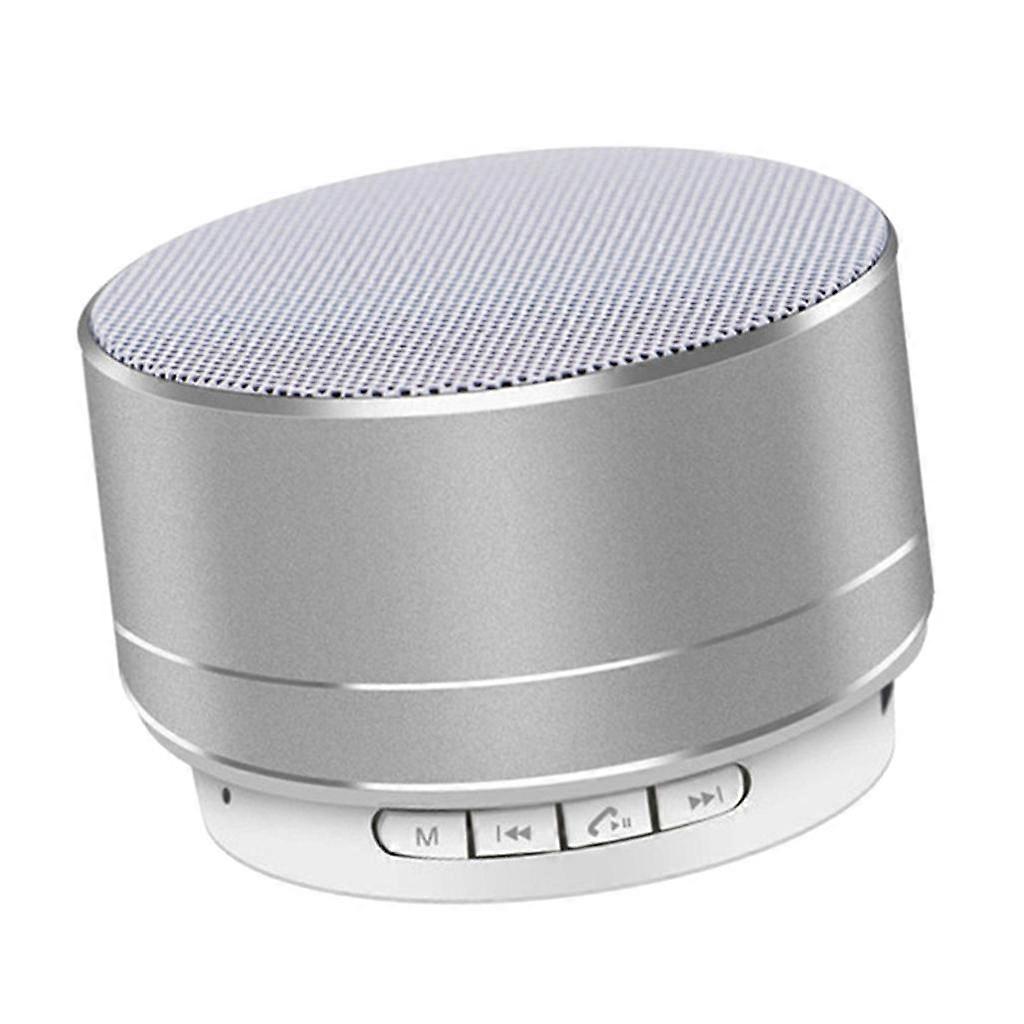 Wireless Bluetooth Speaker USB TF Radio Stereo Bass Player LED Silver