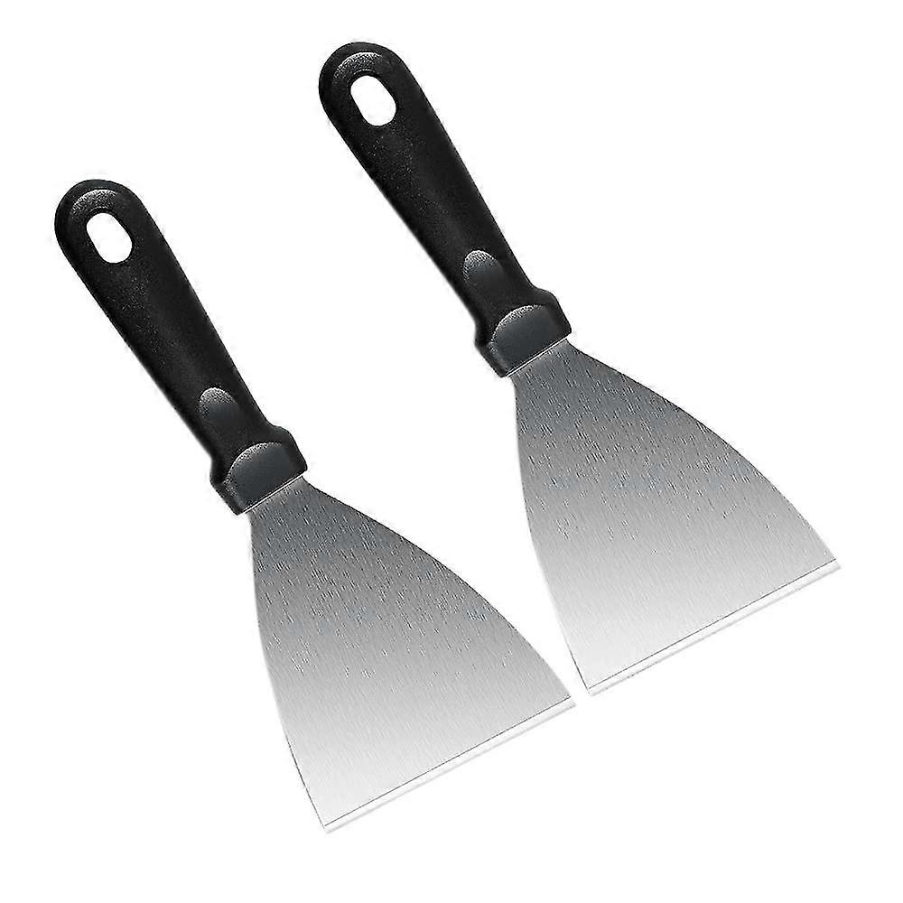 2PCS Griddle Scraper Slant Scraper Widely for Ice Paint BBQ Tools Flat Top Grill Tools Camping Grid