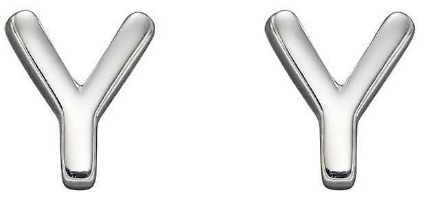 Beginnings Y Initial Stud Earrings - Silver