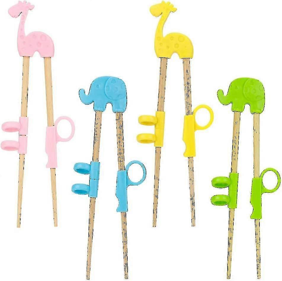 Chopsticks For Kids, 4 Pairs Training Chopsticks Helper, Reusable Chopsticks For Kids With Clear Storage Box For Kids Beginners Toddlers Right Or Left