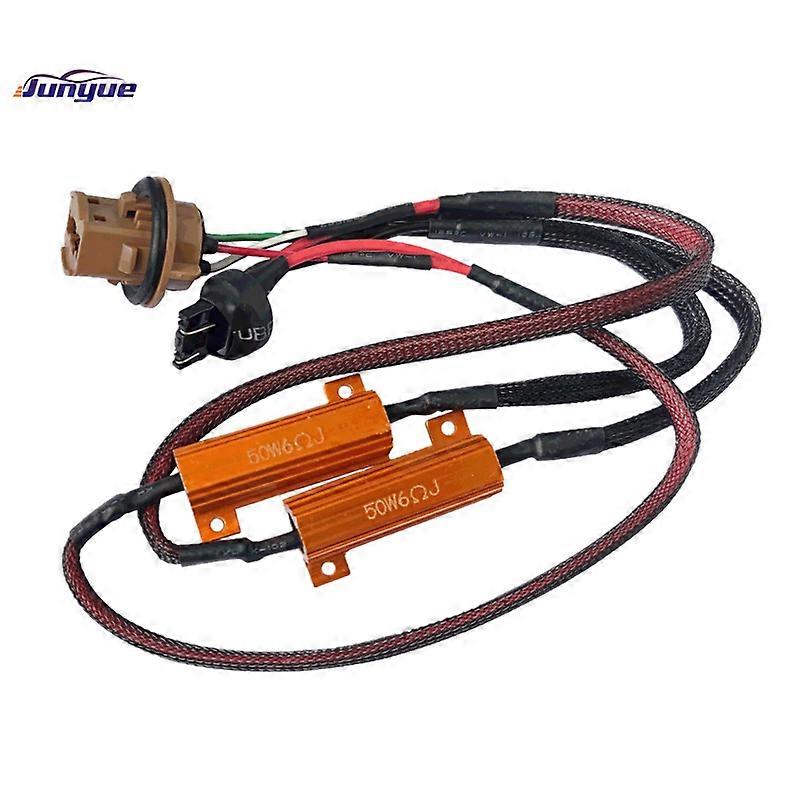 2PC 7443 LED Decoder 50W Load Resistor LED Turn Signal Light Fix Hyper Flash T20 7443 Relay Harness Adapter Anti Flicker Decoder