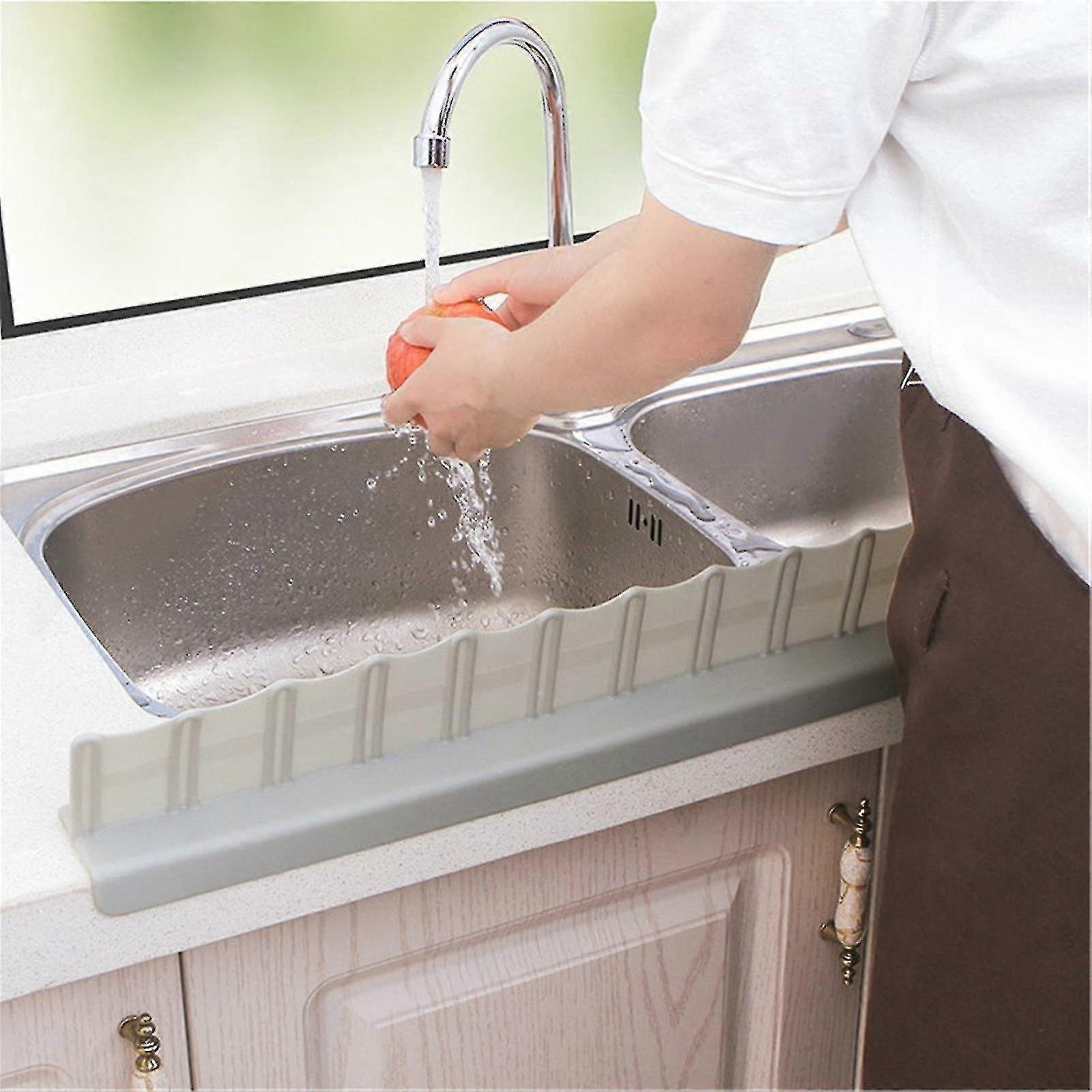 Corrugated Sink Waterproof Baffle Suction Cup Fixed Vegetable Washing Pool Splash Guard