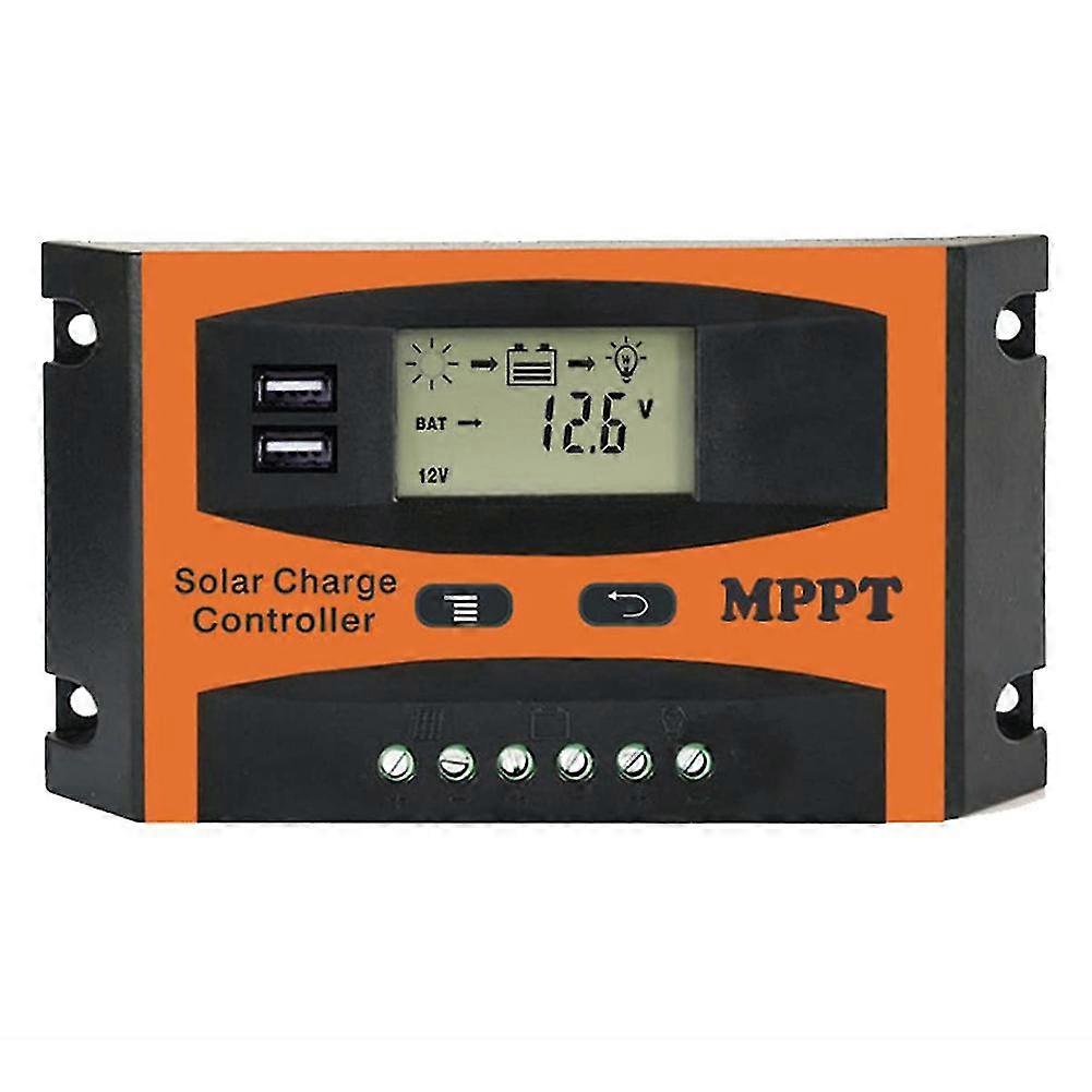 30A Solar Charge Controller,MPPT Solar Charger Controller, 12V/24V Solar Panel with Dual USB Port a