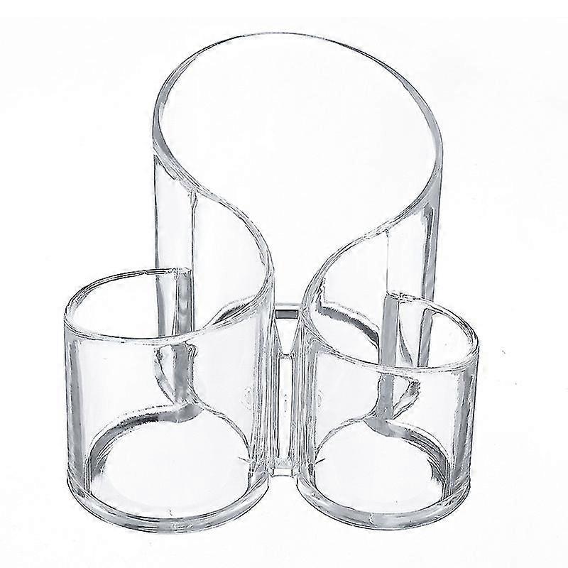 Clear Makeup Brush Holder Organizer With 3 Slots