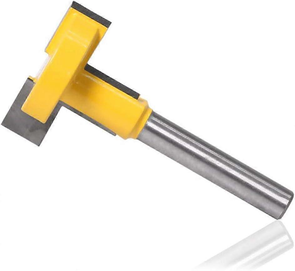 (B)8mm Yellow Blade T-Track Router T-Slot Shape Router Bits Wood Cutting Milling Tool Router Blade Straight Edge Bit