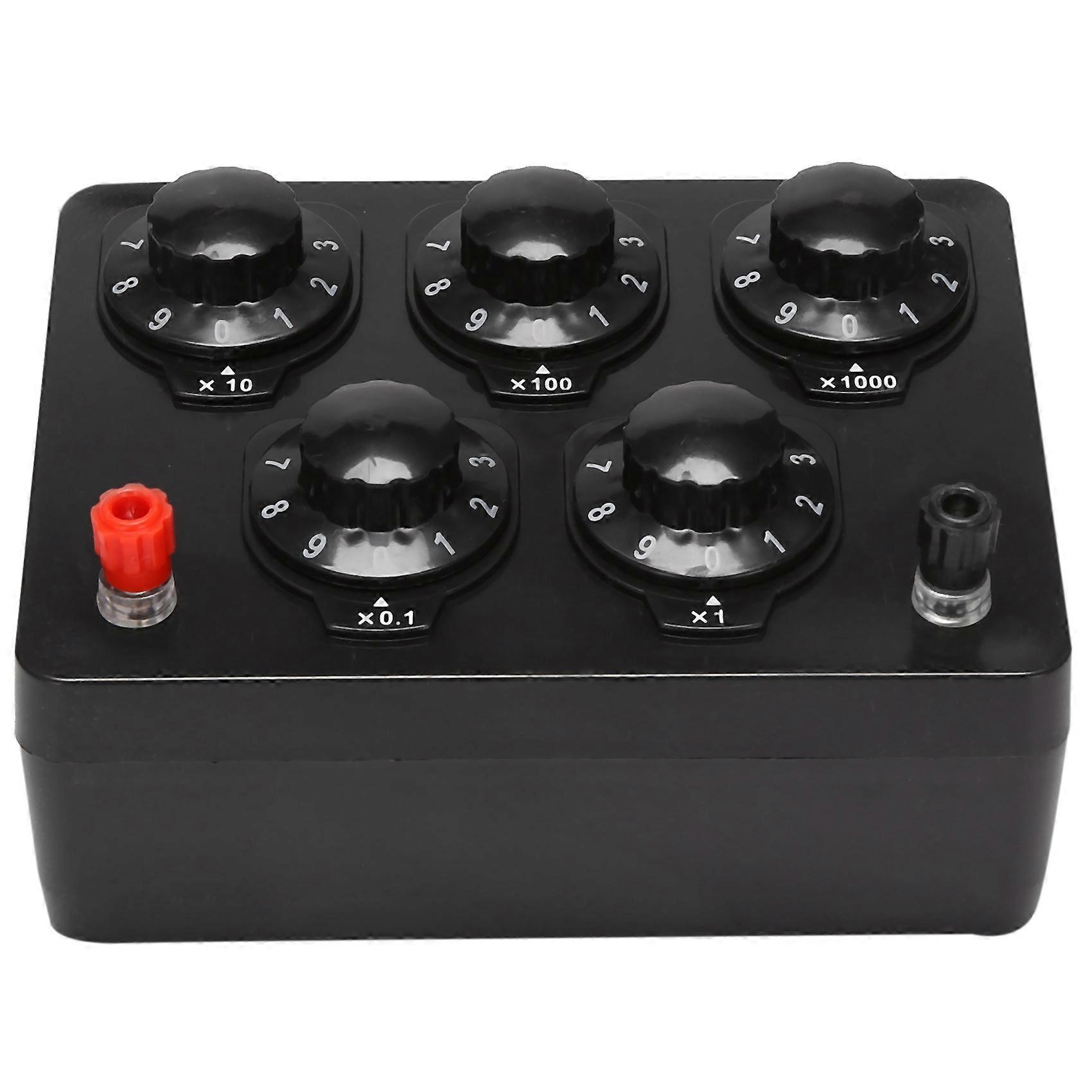 Black Resistance Box Iron Variable Decade Resistor Resistance Box 0-9999.9 Ohm 165X125X60Mm forPhys