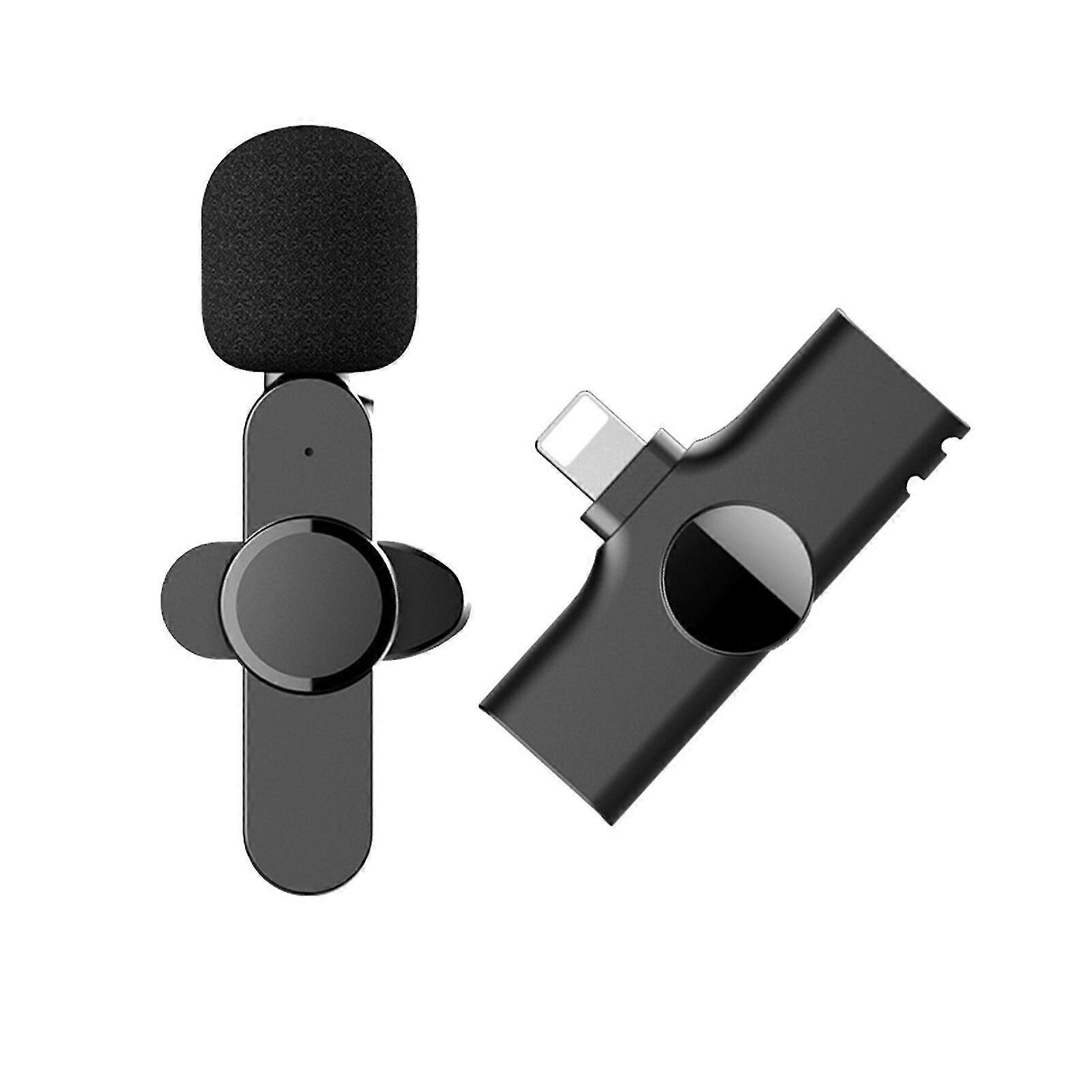 Wireless Lavalier Microphone Mic compatible Phone / Android Mike Vlog Live Stream Mic (Bean)