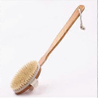 body brush  massage brush - dry brush for massage with natural boar bristles and handle