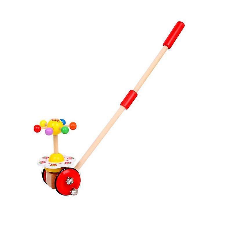 Single-pole Push-pull Music Trailer Children's Trolley Solid Wood Educational Toy Baby Walker Play