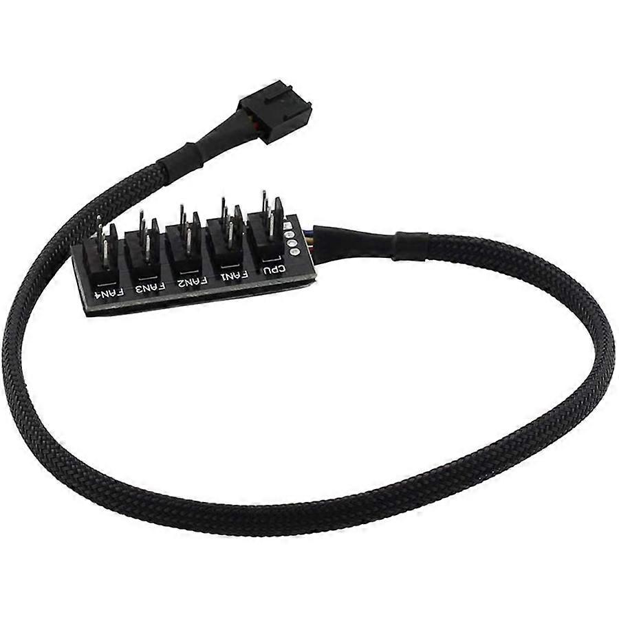 Case PC Cooler Fan Cable 1 Female to 5 Male 4Pin Socket Fan Hub Splitter Cable for 4Pin PWM Coolin