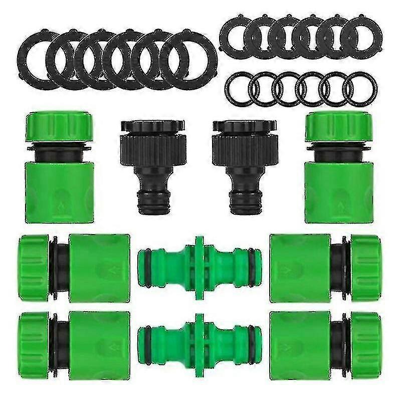 10 حزمة حديقة خرطوم سريع موصل مجموعة (6pcs 1/2 "خرطوم سريع موصل، 2PCS موصل مزدوج، 2PCS الصنبور الأنف موصل)