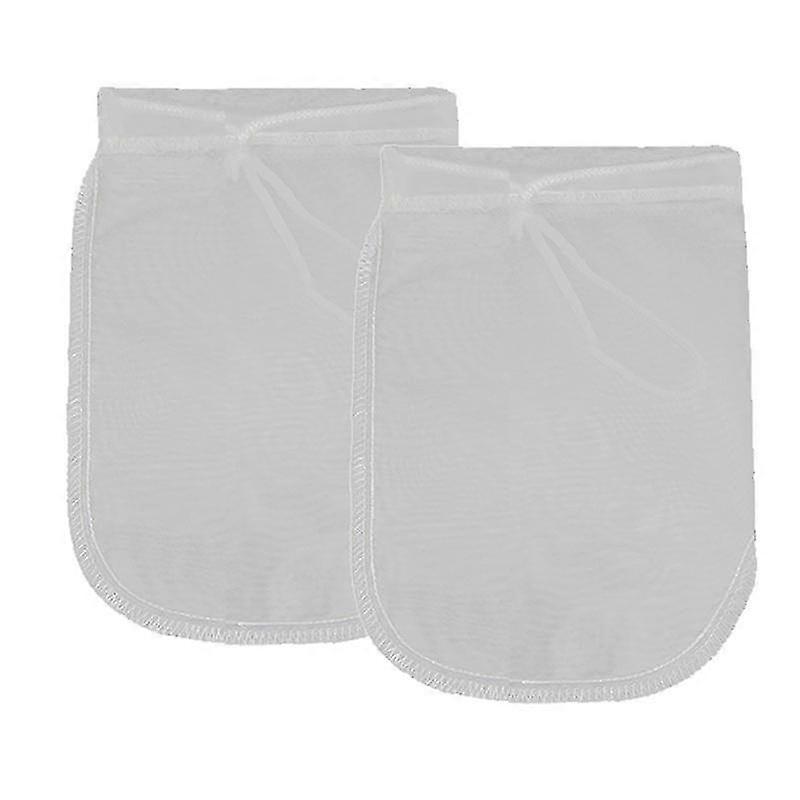 2Pcs Drawstring Mesh Pouch Coffee Nut Milk Filter Bag Strainer Kitchen Gadget