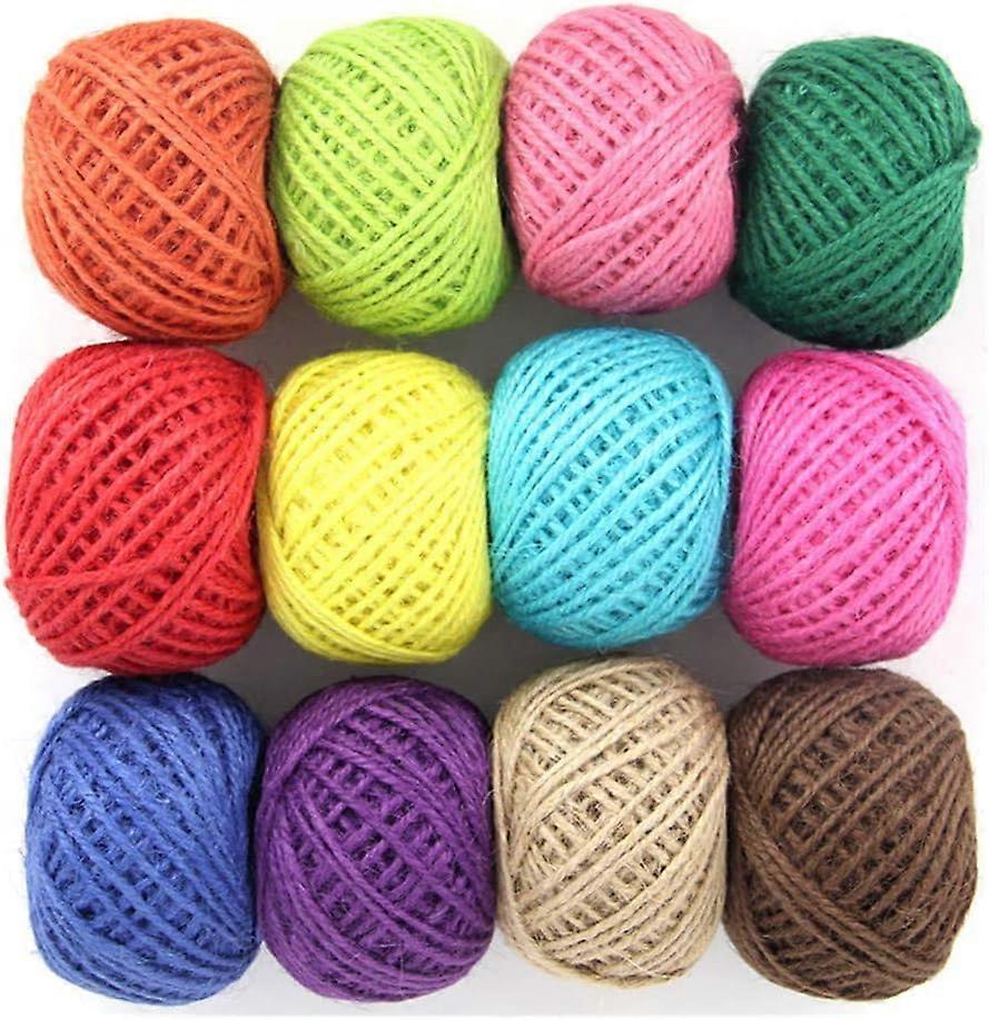 Colour Twine String,Jute String Cord Rope Roll for Floristry Gifts DIY Arts&Crafts Decor