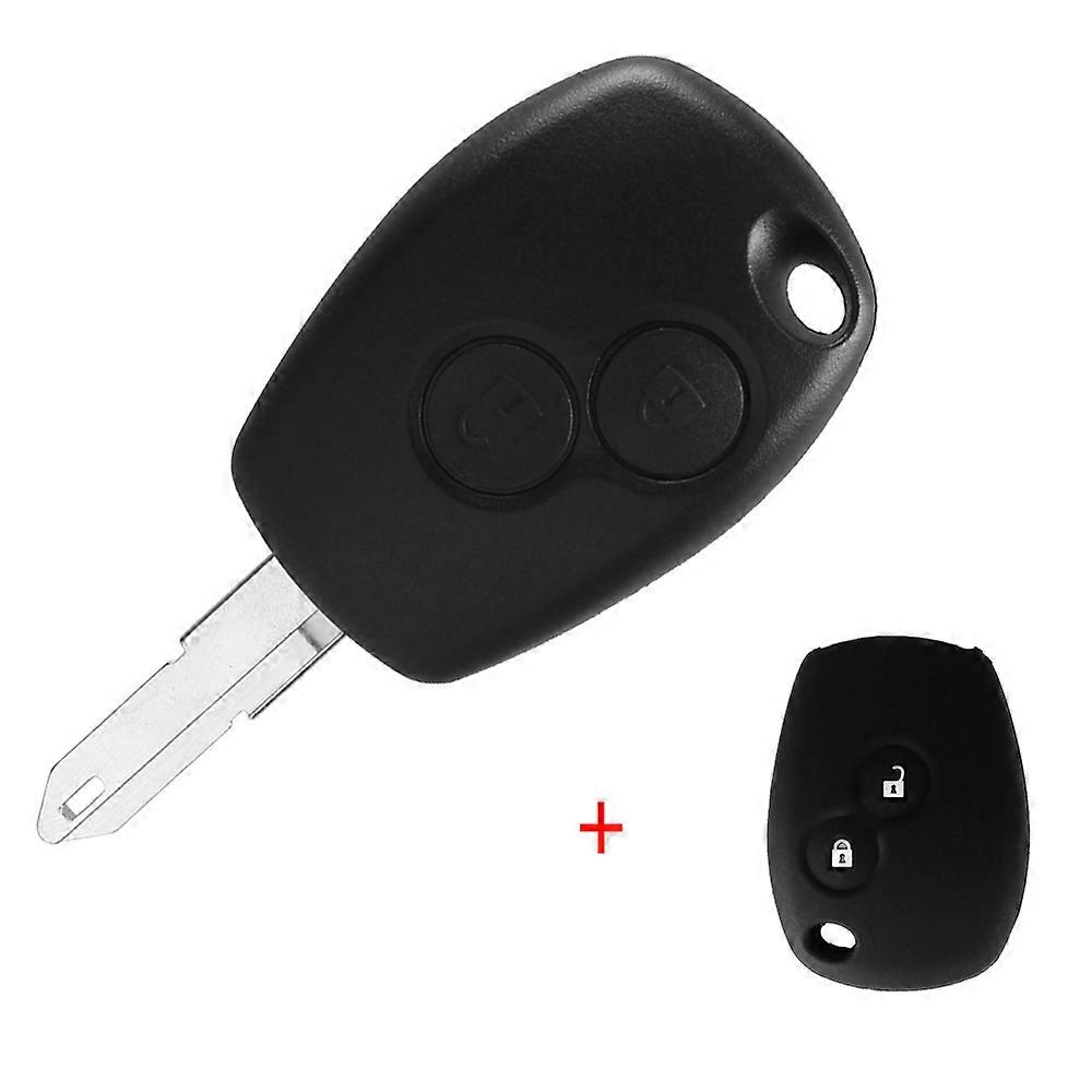 2 Button Car Remote Key Case Shell Fob For Renault Duster Clio DACIA 3 Twingo Logan Sandero Modus With NE72 Uncut Blade