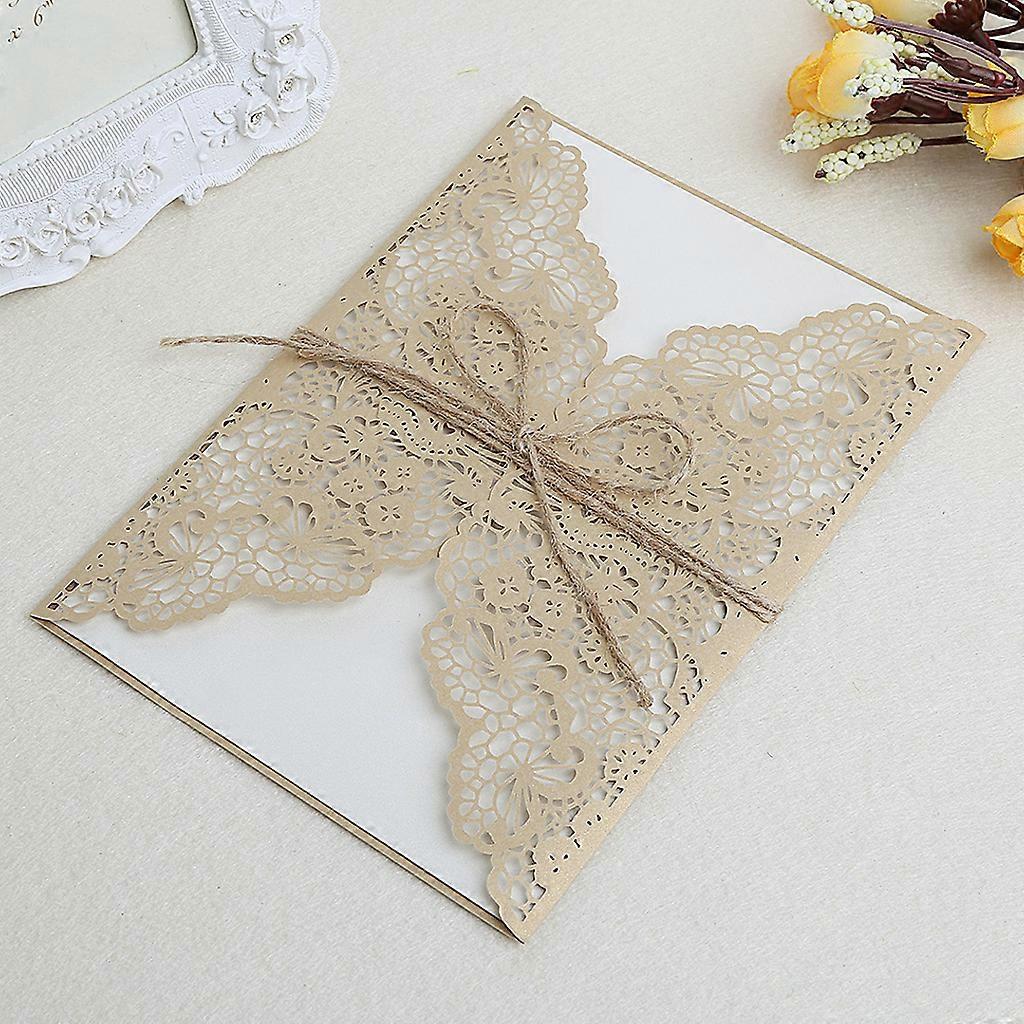 10Pcs Wedding Invitation Cards Kit with Envelopes Seals Personalized Printing