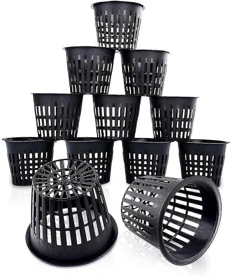 Plastic Pot Reusable Hydroponic Planting Basket(12pcs, Black)