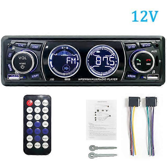 Hippcron Car Radio Audio 1din Bluetooth Stereo MP3 Player FM Receiver 60Wx4 12V Support Charging USB/TF Card With Remote Control