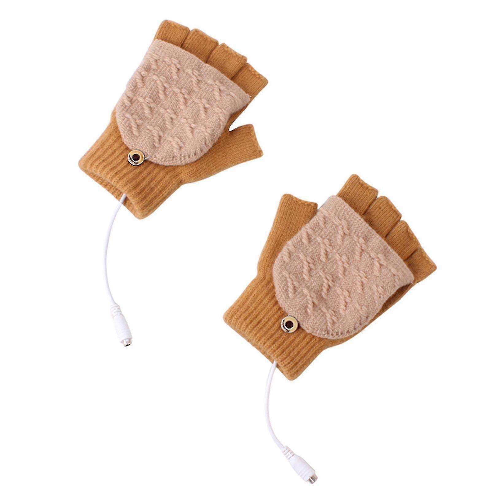 Usb Heated Gloves For Women Men Mitten Winter Warm Laptop Gloves Full And Halfs Hands Heated