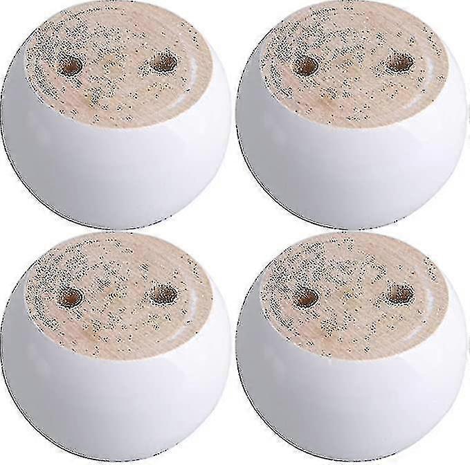 Dww-set Of 4 White Eucalyptus Wood Round Furniture Legs 8 X 8 X 5 Cm Can Support A Weight Of About 50 Kg