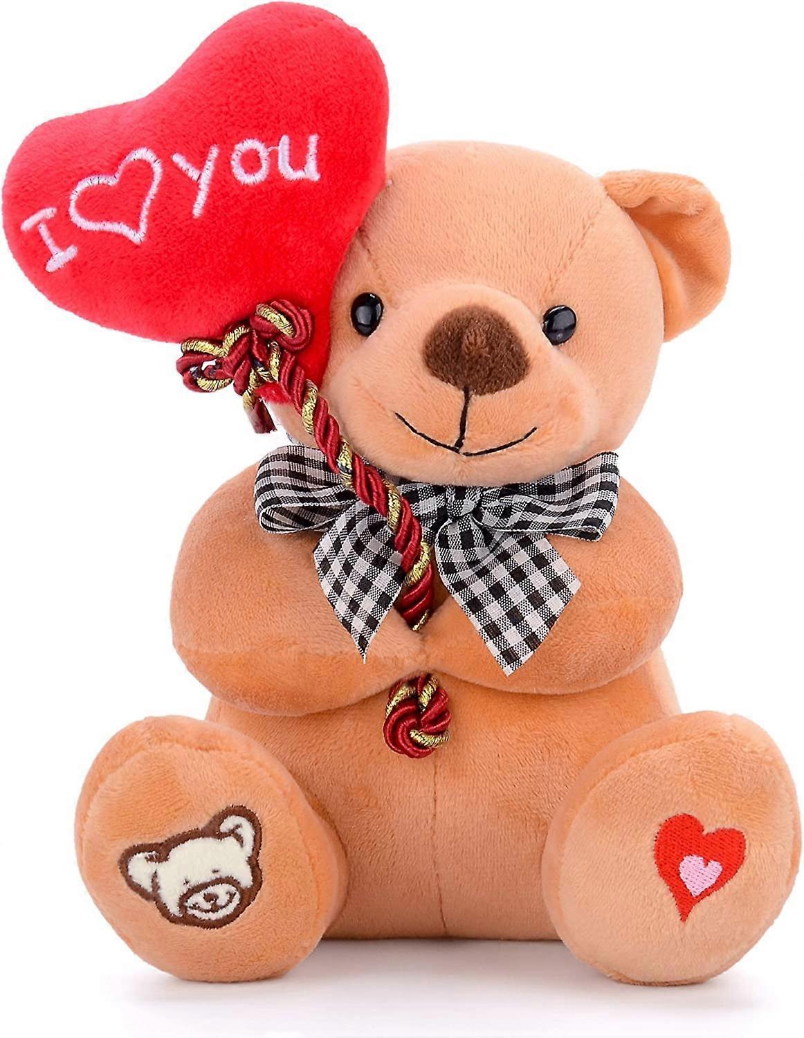 I Love You Stuffed Bear with Heart 7"
