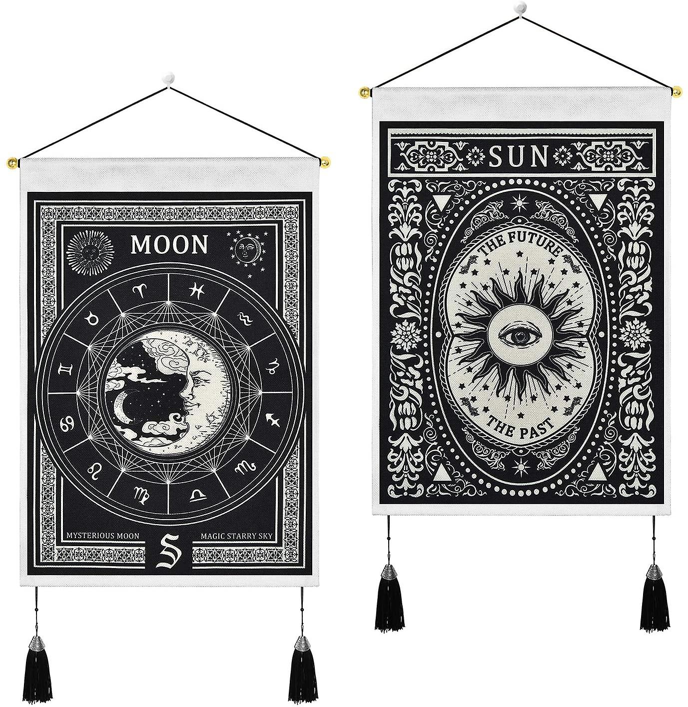 2 sett med tarot tapeter, måne og søn 35x50 cm