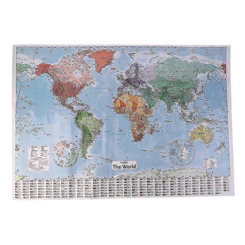 Multicolor 97.5 X 67.5 Large World Map TW