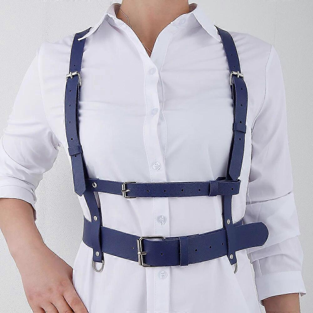 2021 אופנה חדשה פאנק עור רתמה רצועת רצועה רצועה סקסית נשים בעבודת יד חגורה דקורטיבי שמלה וסט חגורת רתמה