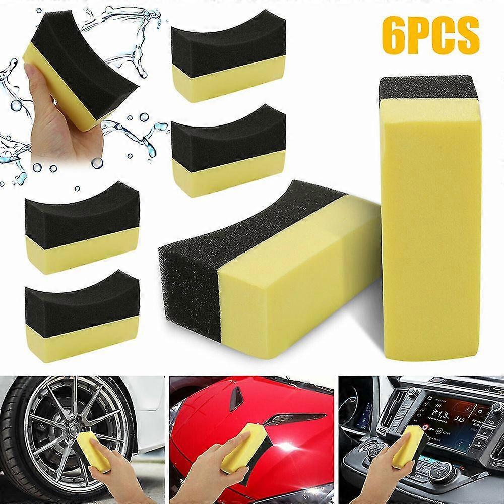 6X Tire Dressing Applicator Pads Car Contour Sponge Gloss Shine Protectant Wheel Tw