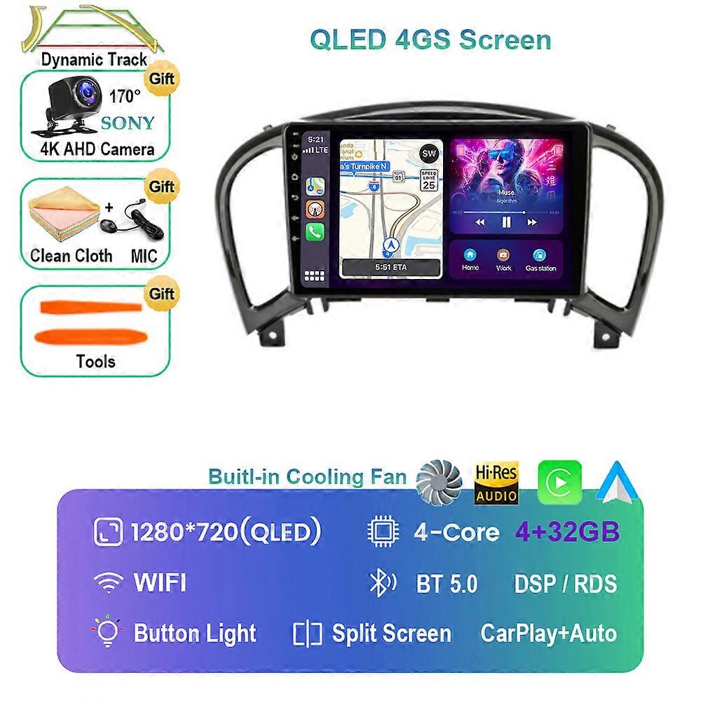 Android 13 Car Radio For Nissan Juke YF15 2010 - 2014 Multimedia Stereo Video Player 4G WIFI Carplay GPS Navigation Auto QLED BT