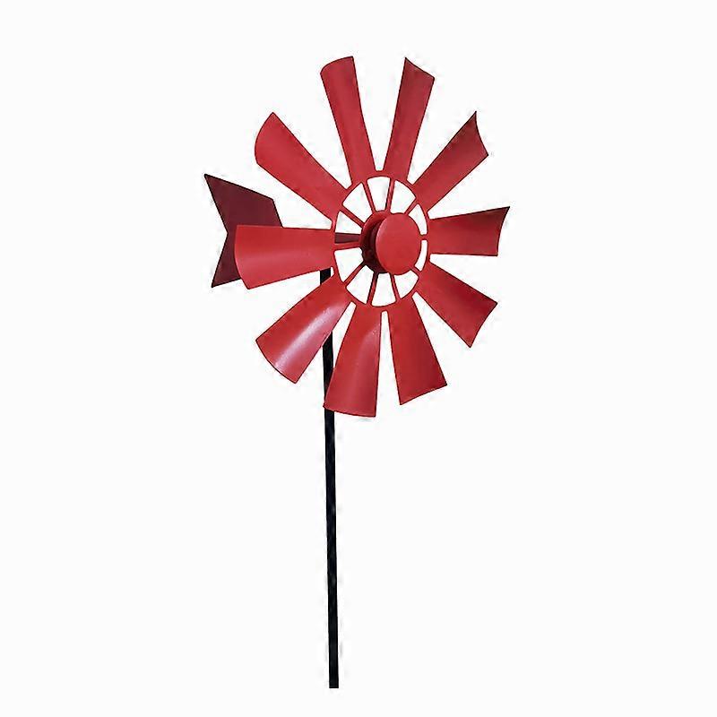 גן חיצוני אמנות ברזל טחנת רוח סידור פרחים מרפסת חצר וילה מתכת קישוט טחנת רוח-24x73 ס"מ