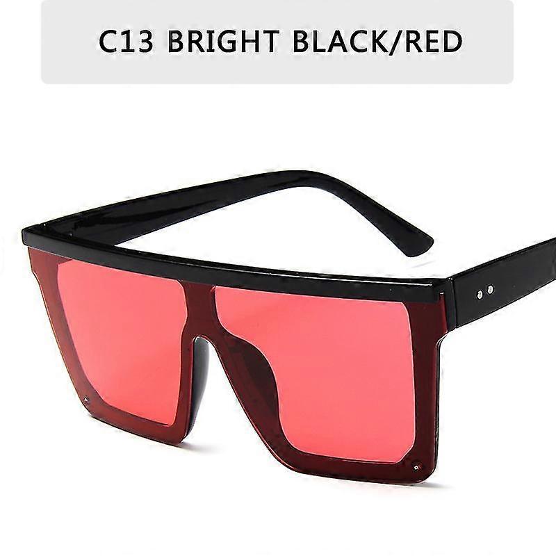 Óculos de sol oversized Mulheres Big Frame Square Flat Top Rebite Gradient Lens Sun Glasses Female Men Vintage Mirror Shades Uv400
