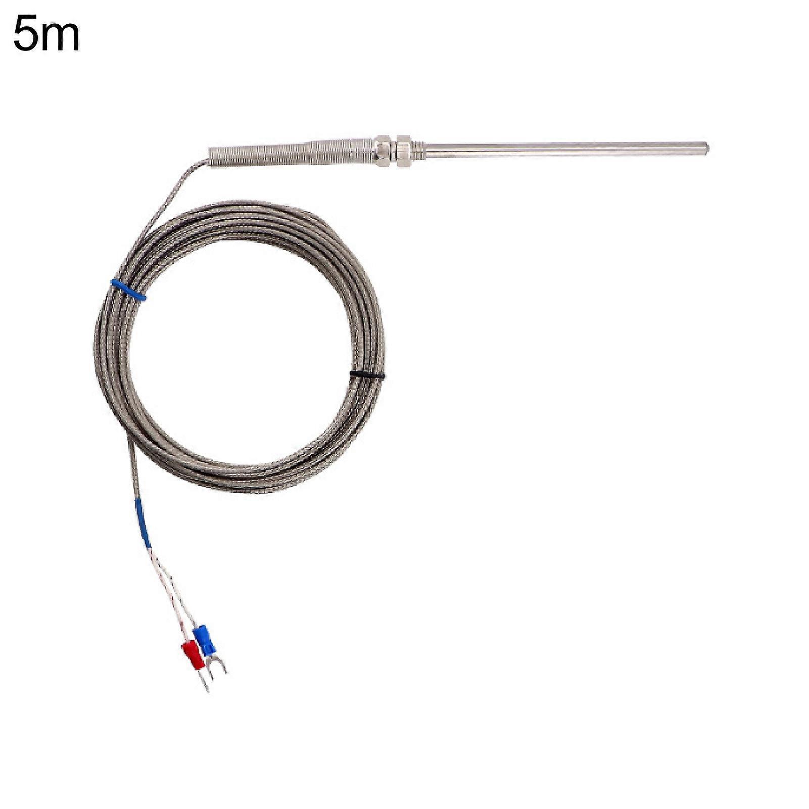 1/2/3/4/5m K Type Thermocouple M8 Thread 100mm Probe Temperature Sensor Meter Mengxi